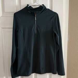 Women's Quarter-Zip Long Sleeve Top in Deep Green